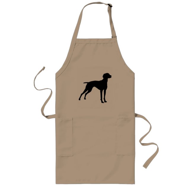Vizsla Dog Silhouette (black) Long Apron (Front)