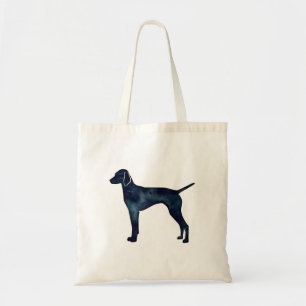 Vizsla Dog Silhouette Black Watercolor Tote Bag