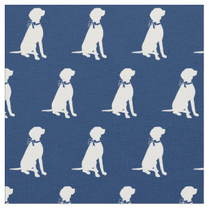 Vizsla Dog Silhouette Pet Navy Blue Fabric