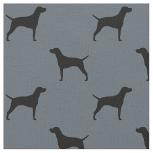 Vizsla Dog Silhouettes Pattern Fabric