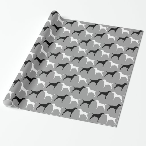 Image of Vizsla Dog Silhouettes Pattern Wrapping Paper
