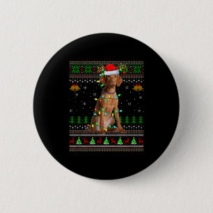 Vizsla Dog Ugly Christmas Sweaters Holiday Santa X 6 Cm Round Badge