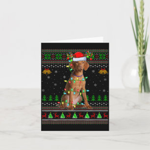 Vizsla Dog Ugly Christmas Sweaters Holiday Santa X Card