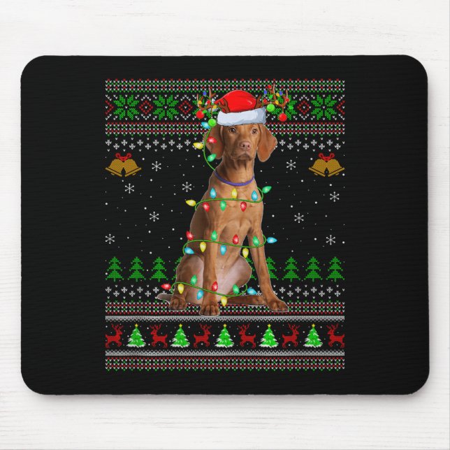 Vizsla Dog Ugly Christmas Sweaters Holiday Santa X Mouse Mat (Front)