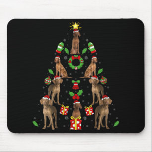 Vizsla Dog Xmas Lighting Tree Vizsla Christmas V N Mouse Mat