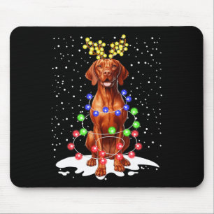 Vizsla Dog Xmas Ugly Christmas Lights Mouse Mat