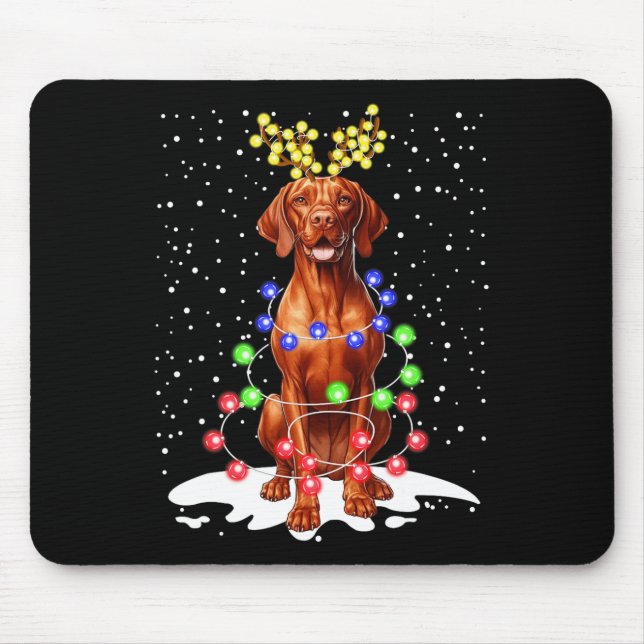 Vizsla Dog Xmas Ugly Christmas Lights  Mouse Mat (Front)