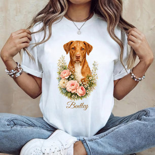 Vizsla Floral Portrait T-Shirt