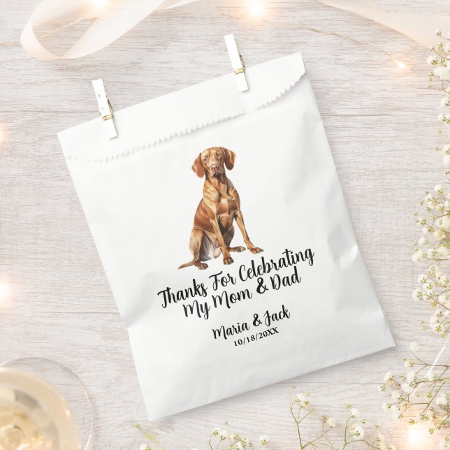 Vizsla Full Colour Pet Wedding Favour Bags (Clipped)