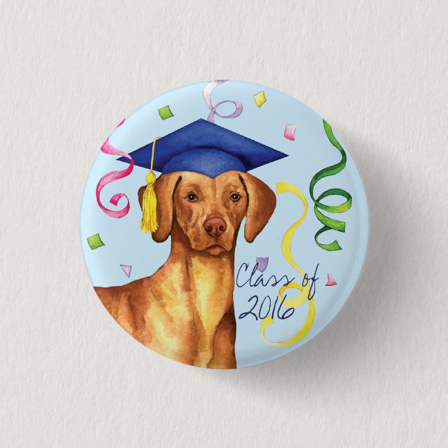 Vizsla Graduate 3 Cm Round Badge (Front)