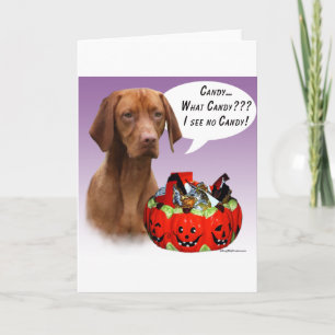 Vizsla Halloween Candy Card