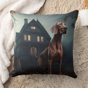 Vizsla Halloween Scary Cushion