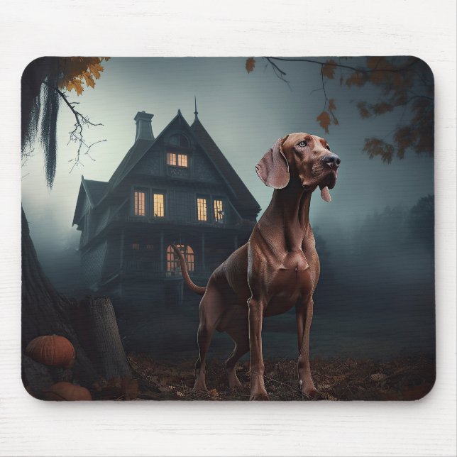 Vizsla Halloween Scary Mouse Mat (Front)
