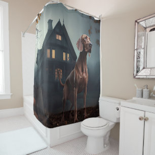 Vizsla Halloween Scary Shower Curtain