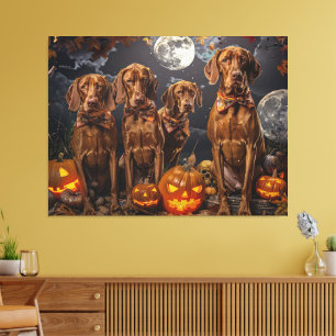 Vizsla Halloween Spooky Canvas Print