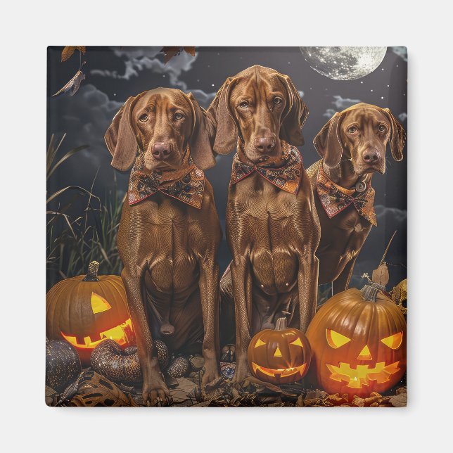 Vizsla Halloween Spooky Magnet (Front)