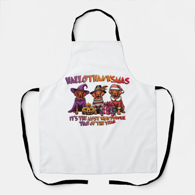 Vizsla Halloween Thanksgiving Christmas Classic T- Apron (Front)