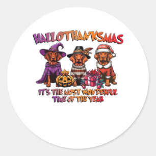 Vizsla Halloween Thanksgiving Christmas Classic T- Classic Round Sticker