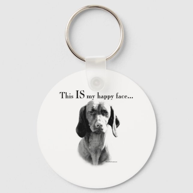 Vizsla Happy Face Key Ring (Front)