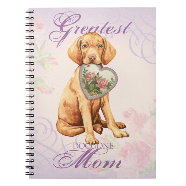 Vizsla Heart Mum Notebook (Front)