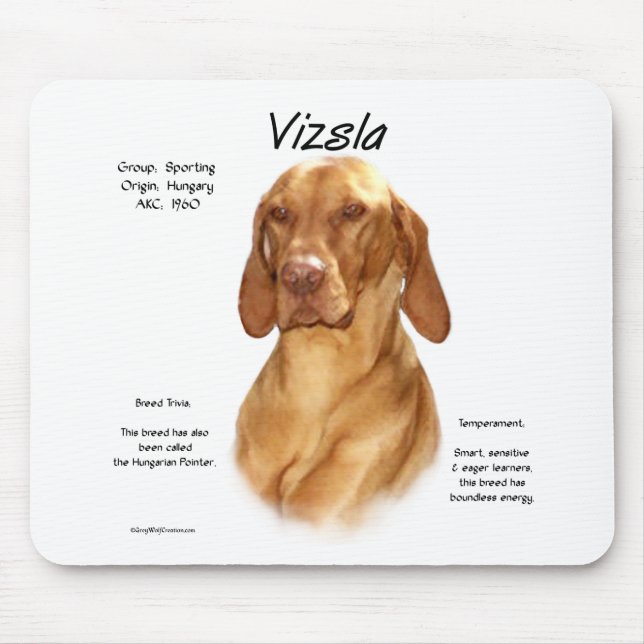 Vizsla History Design Mouse Mat (Front)