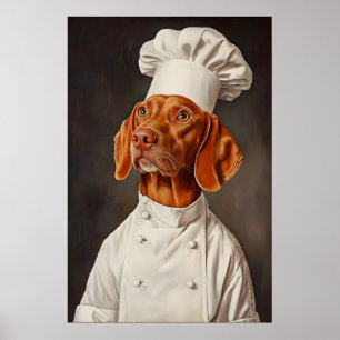 Vizsla In Chefs Hat Poster, Pet Poster, Vizsla In Poster