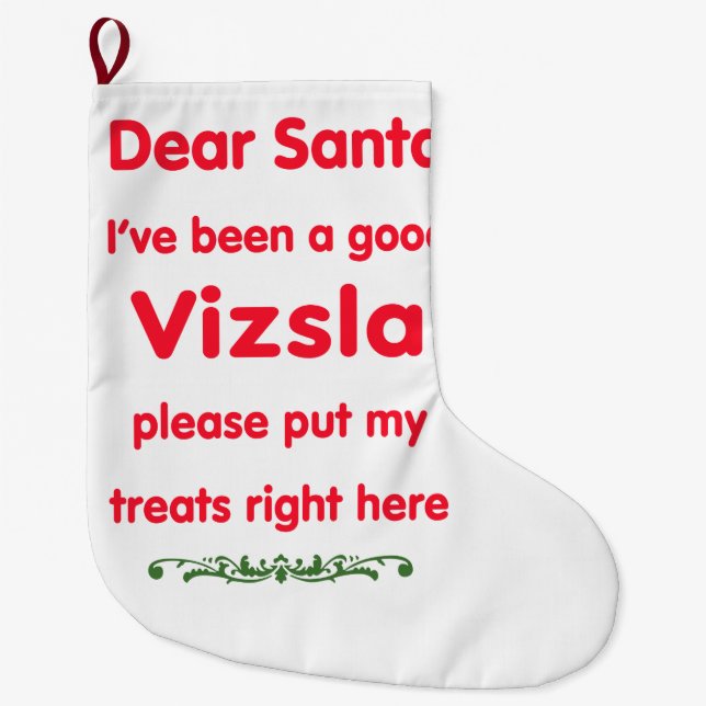 vizsla large christmas stocking (Front)