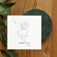 vizsla line drawing Wedding Cocktail Napkins
