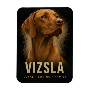Vizsla Loyal Loving Family Dog Portrait  Magnet