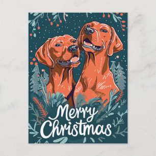 Vizsla Merry Christmas Postcard