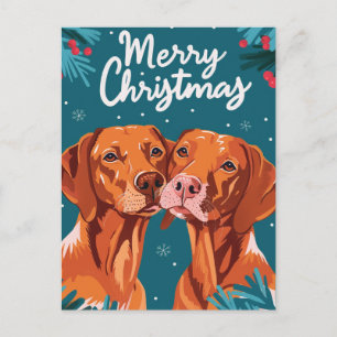 Vizsla Merry Christmas Postcard