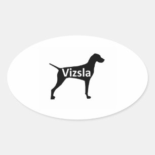 Vizsla name silo black.png oval sticker