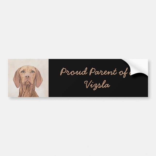 Vizsla Painting - Cute Original Dog Art Bumper Sticker (Front)