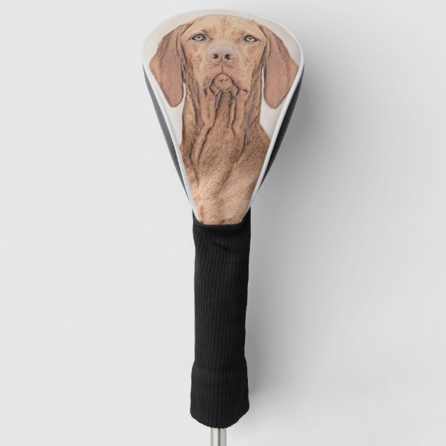 Vizsla Painting - Cute Original Dog Art Golf Head Cover (Front)