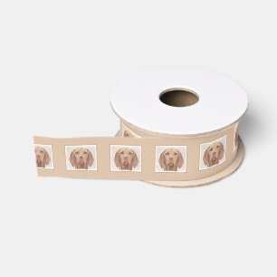 Vizsla Painting - Cute Original Dog Art Grosgrain Ribbon
