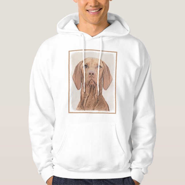 Vizsla Painting - Cute Original Dog Art Hoodie (Front)