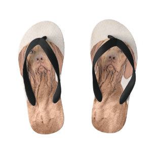 Vizsla Painting - Cute Original Dog Art Kid's Flip Flops