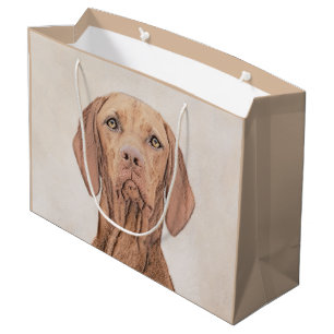 Vizsla Painting - Cute Original Dog Art Large Gift Bag