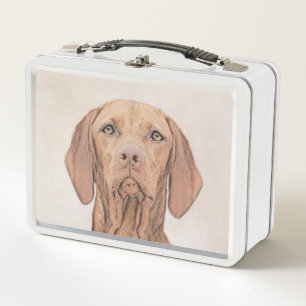 Vizsla Painting - Cute Original Dog Art Metal Lunch Box