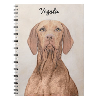 Vizsla Painting - Cute Original Dog Art Notebook
