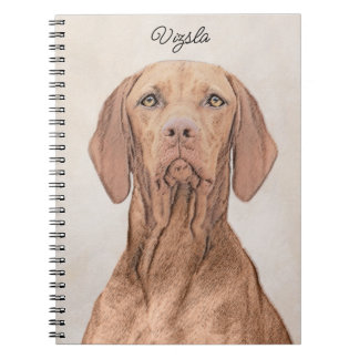 Vizsla Painting - Cute Original Dog Art Notebook