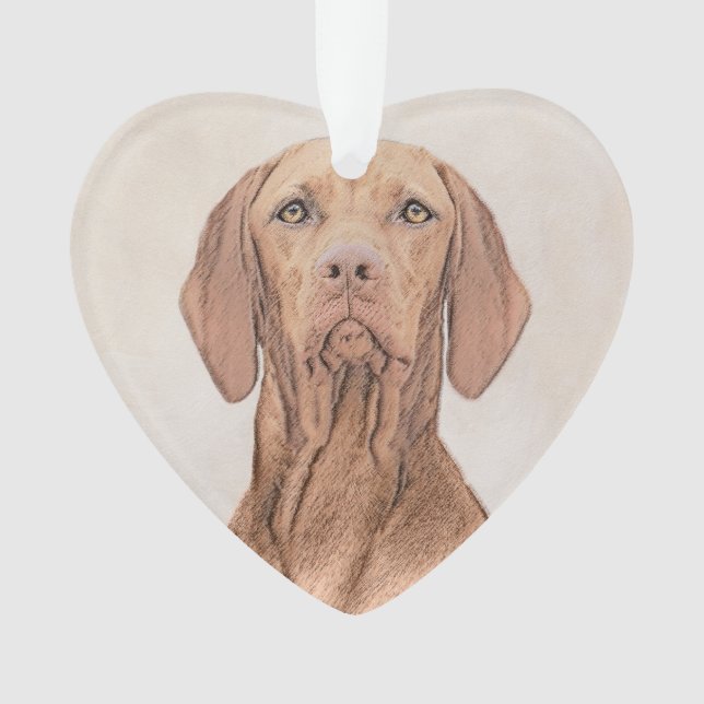 Vizsla Painting - Cute Original Dog Art Ornament (Front)