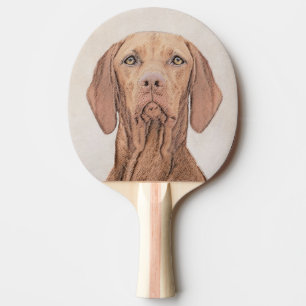 Vizsla Painting - Cute Original Dog Art Ping Pong Paddle