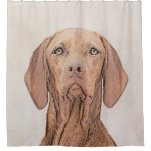 Vizsla Painting - Cute Original Dog Art Shower Curtain