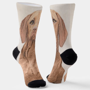 Vizsla Painting - Cute Original Dog Art Socks