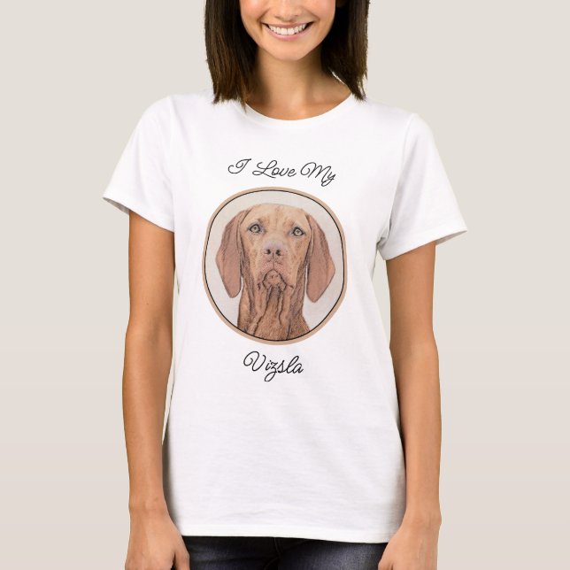 Vizsla Painting - Cute Original Dog Art T-Shirt (Front)