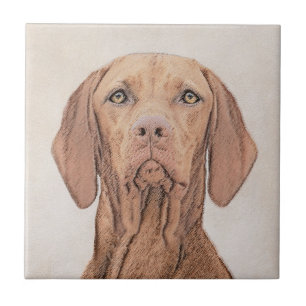 Vizsla Painting - Cute Original Dog Art Tile