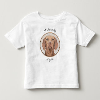 Vizsla Painting - Cute Original Dog Art Toddler T-Shirt