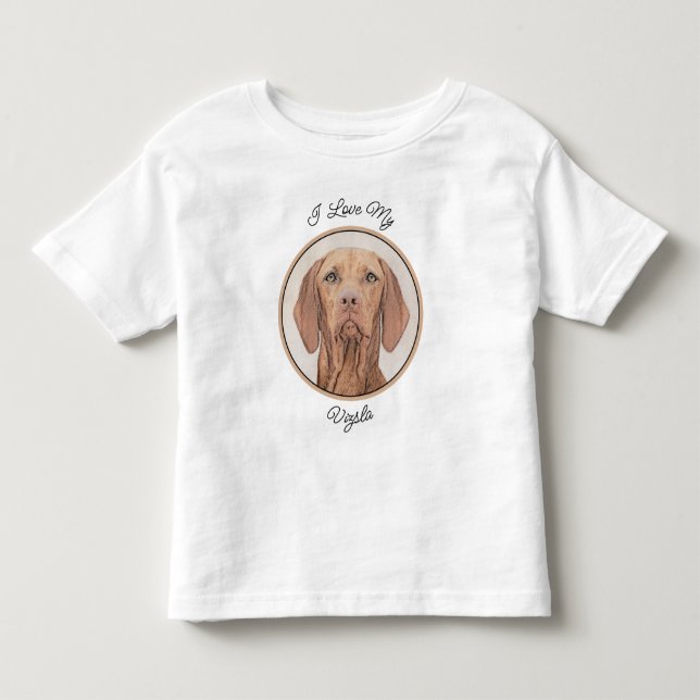 Vizsla Painting - Cute Original Dog Art Toddler T-Shirt (Front)