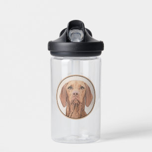 Vizsla Painting - Cute Original Dog Art Water Bottle